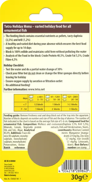Tetra Holiday Menu